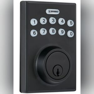 BRINKS Matte Black Keypad Electronic Deadbolt